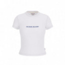 Camiseta con Logotipo Estampado Corte Slim de GUESS JEANS