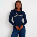 Sudadera con Logotipo Frontal Strass  GUESS