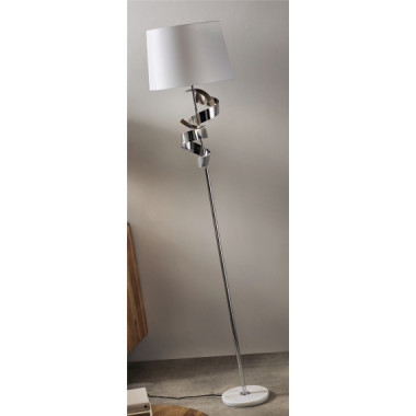 Lampara Pie Plateada 177CM  P&Eacute;REZ &Aacute;VILA