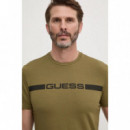 Camiseta Elástica con Logotipo Frontal de GUESS