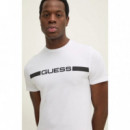 Camiseta Elástica con Logotipo Frontal de GUESS