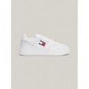 Zapatillas de Piel Finamente Dentadas de Tommy Jeans  TOMMY HILFIGER