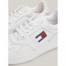 Zapatillas de Piel Finamente Dentadas de Tommy Jeans  TOMMY HILFIGER
