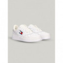 Zapatillas de Piel Finamente Dentadas de Tommy Jeans  TOMMY HILFIGER