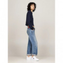Zapatillas de Piel Finamente Dentadas de Tommy Jeans  TOMMY HILFIGER