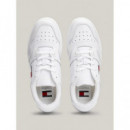 Zapatillas de Piel Finamente Dentadas de Tommy Jeans  TOMMY HILFIGER