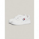 Zapatillas de Piel Finamente Dentadas de Tommy Jeans  TOMMY HILFIGER