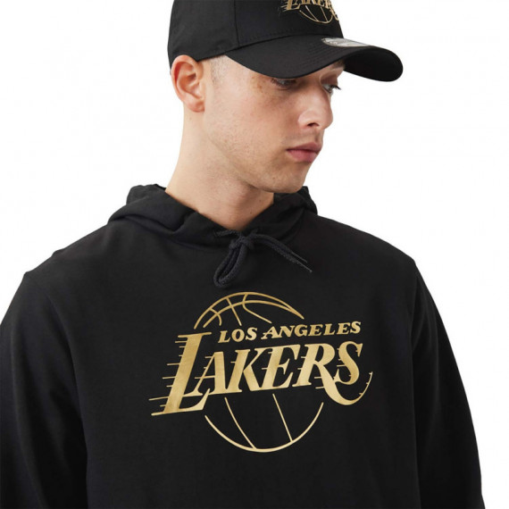 Nba Foil Print Hoody Loslak  Blkmtg Black NEW ERA