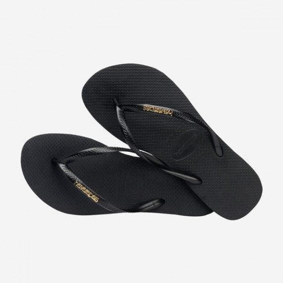 Hav. Slim Logo Metallic Black/gold 37/38 Black/gold HAVAIANAS
