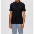Polo selected diseño rayas negro