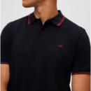Polo selected diseño rayas negro