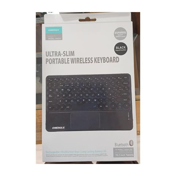 Onemax Teclado BLUETOOTH Ultra Slim con Touchpad Negro DM241 Bateria 4A  LALO