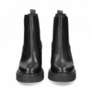 Botin Elastico Piel Negro  UNISA