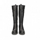 Bota Alta Piel Negro  UNISA