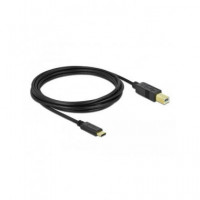 DELOCK Cable Impresora Tipo C a USB B 2.0 3MTRS Negro 83666