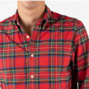 1050W220056 Camisas EL GANSO Hombre Camisa Cuadros Tartan Rojo Perfil Amarillo