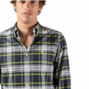 1050W220059 Camisas EL GANSO Hombre Camisa Cuadros Tartan Marino Perfil Amarillo