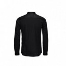 JACK AND JONES 12097662 Black Super Slim Camisa Jack Jones Jjprparma Shirt L/s Noos