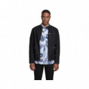 JACK AND JONES 12147218JET Black Fake Suede Cazadora Jack Jones Jjerocky Jacket Noos
