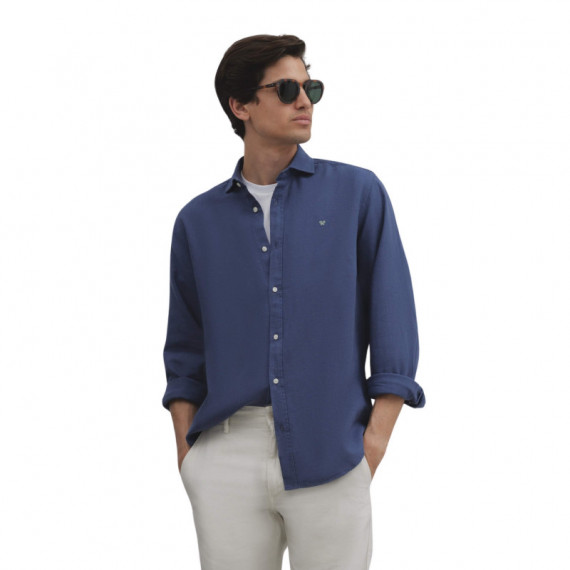 124500 Camisas SILBON Hombre Sport Soft Azul Indigo