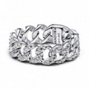 Anillo Cadena Cubana en Pavé 193557C01  PANDORA