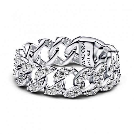 Anillo Cadena Cubana en Pavé 193557C01  PANDORA
