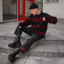 Bota Plataforma Jadon Ii Vegan Black Felix Rub Off Dr. Martens  DR. MARTENS