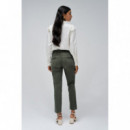 SALSA JEANS Vaqueros Mujer Pantalones Salsa Chinos Secret Push In Cropped Slim Verde