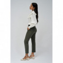 SALSA JEANS Vaqueros Mujer Pantalones Salsa Chinos Secret Push In Cropped Slim Verde