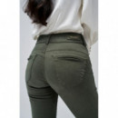 SALSA JEANS Vaqueros Mujer Pantalones Salsa Chinos Secret Push In Cropped Slim Verde