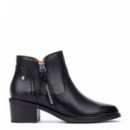 PIKOLINOS Botas Bacarot con Cremallera y Tacón Medio W2D-8674-BLACK