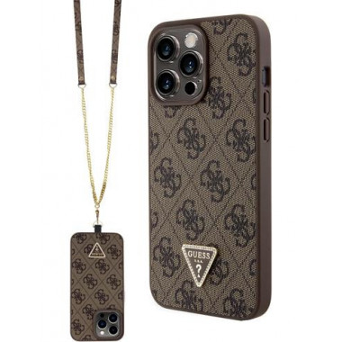 GUESS Funda Trasera con Colgante Marron para Iphone 15 Pro Max