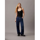 Woven Label Rib Tank Ck Black  CALVIN KLEIN