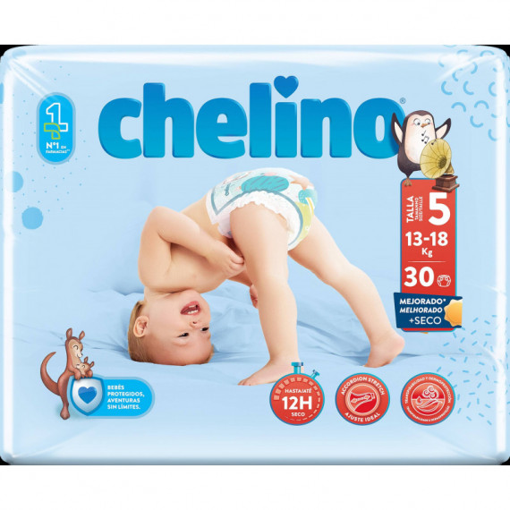 Pañal Infantil CHELINO Talla 5 13 - 18 Kg 30 Pañ