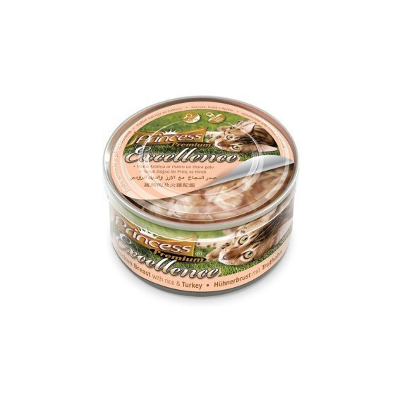 Princess Gato Adulto Excelence Pechuga Pollo Pavo Lata 70 Gr  PRINCE/PRINCESS