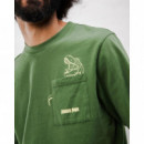 Camisetas Hombre Camiseta BRAVA FABRICS Jurassic Park Dino Verde
