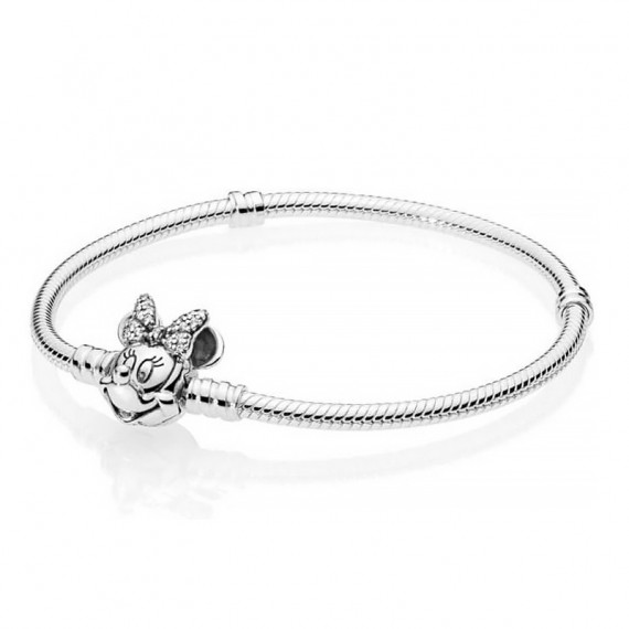 Pulsera Moments en Plata de Ley Retrato de Minnie Brillante 597770CZ  PANDORA