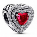 Charm Corazón Nivelado Rojo Brillante 799218C02  PANDORA