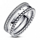 Anillo PANDORA Signature Logo Pavé y Cuentas 192312C01
