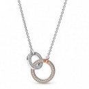 Collar Círculos Entrelazados en Dos Tonos PANDORA Signature 382778C01