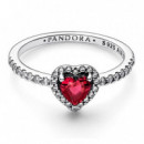Anillo Corazón Nivelado Rojo Brillante 198421C02  PANDORA