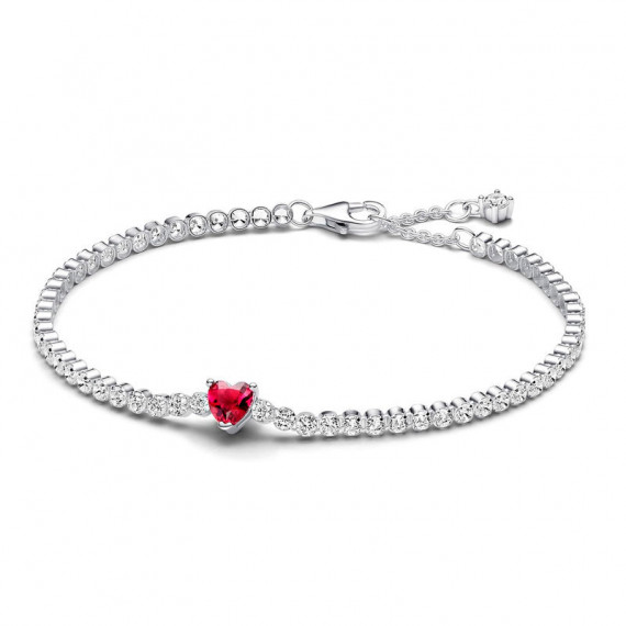 Pulsera Tenis Corazón Brillante Rojo 590041C02  PANDORA