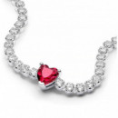 Pulsera Tenis Corazón Brillante Rojo 590041C02  PANDORA