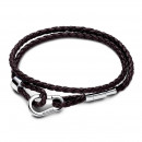 Pulsera PANDORA Moments en Cuero Trenzado Doble Marrón 593338C01