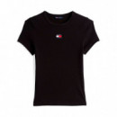 Camiseta de Corte Slim con Textura Acanalada  TOMMY HILFIGER
