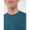 Camisetas Hombre Camiseta REPLAY de Punto con Bordado Atlantic Green