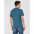 Camisetas Hombre Camiseta REPLAY de Punto con Bordado Atlantic Green