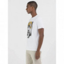 Camisetas Hombre Camiseta REPLAY Regular de Punto con Estampado White