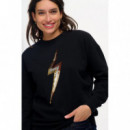 SUGARHILL BRIGHTON Jerséis y Sudaderas Jersey Sugarhill Sylvie Black Sequin Lightning