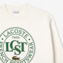 Jerséis y Sudaderas Sudadera LACOSTE Gráfica de Corte Holgado Blanco